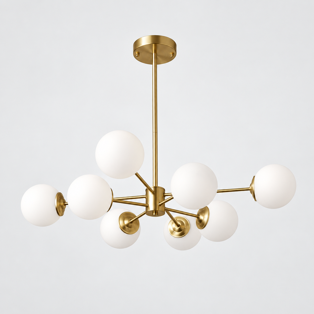 Opal glass globe chandelier — original product photograph 17