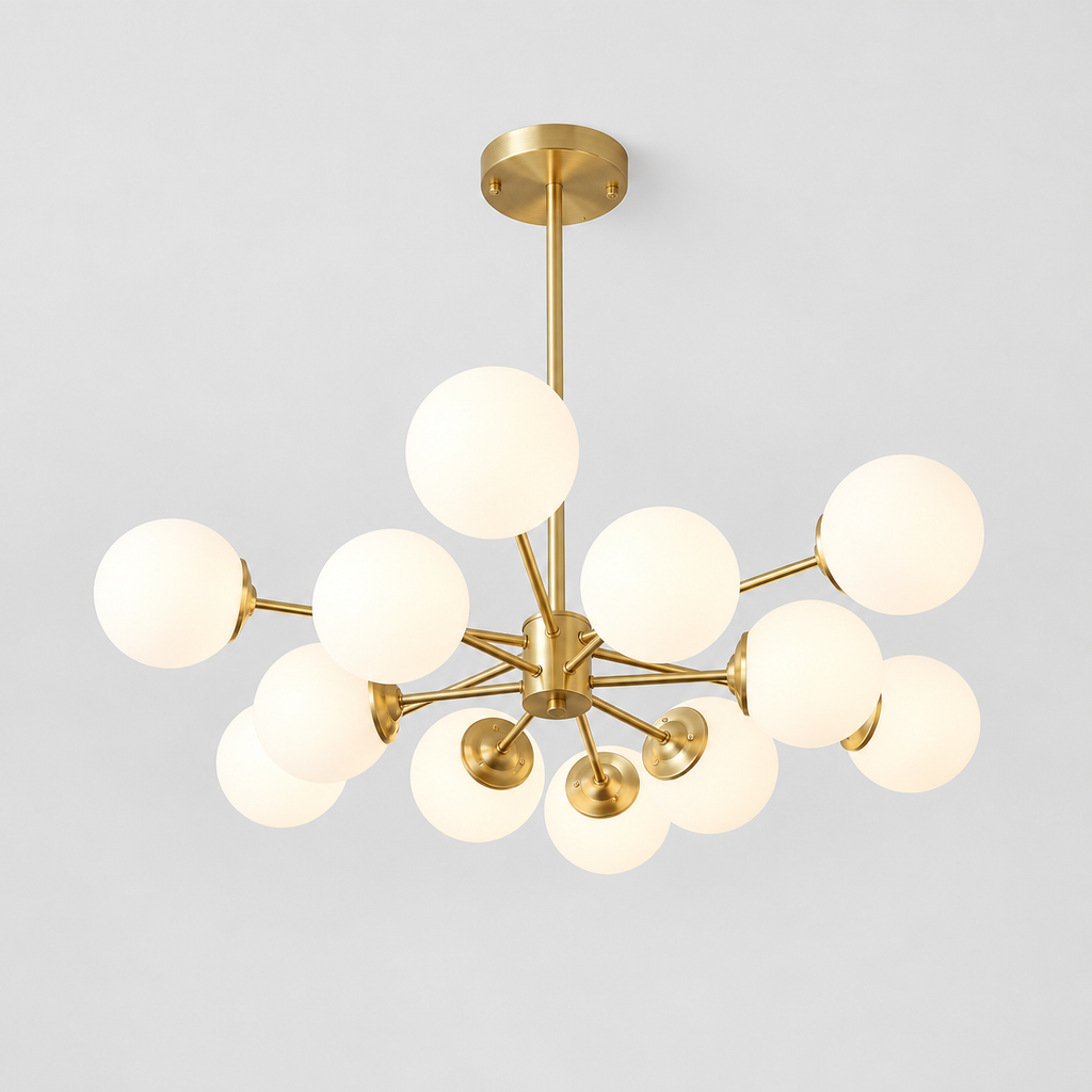 Opal glass globe chandelier — original product photograph 18