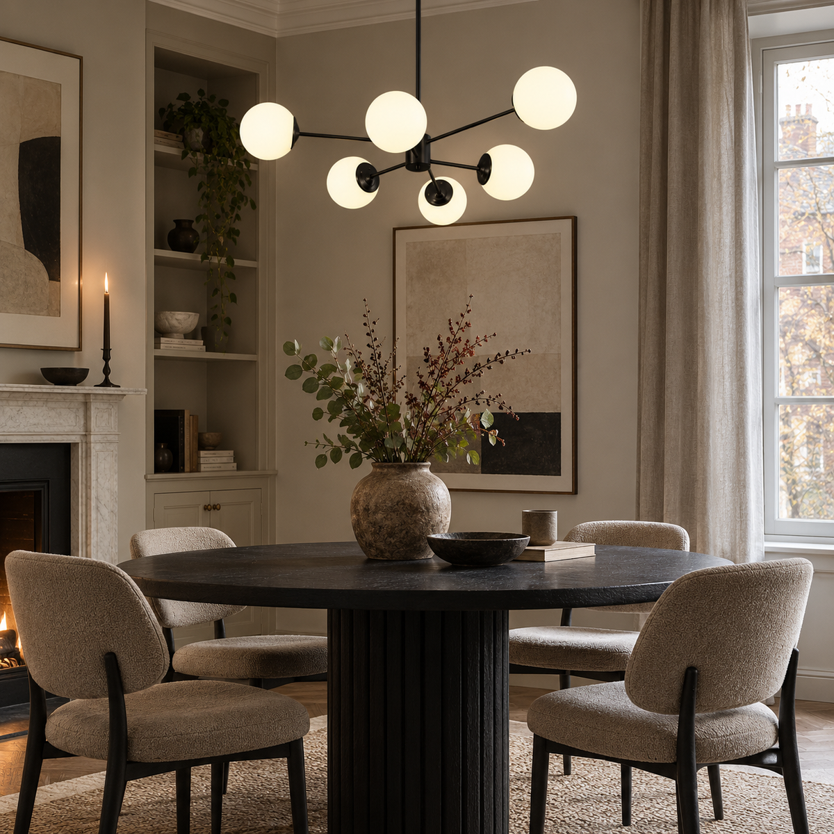 Opal glass globe chandelier — original product photograph 28