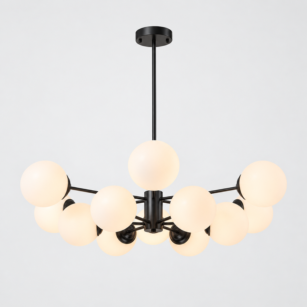 Opal glass globe chandelier — original product photograph 30