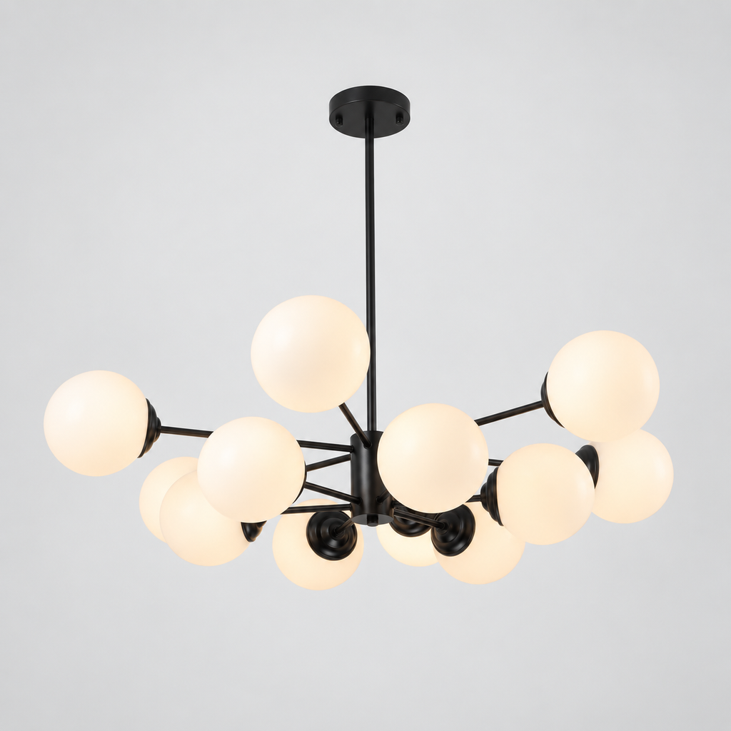 Opal glass globe chandelier — original product photograph 31