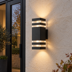 Rectangular wall light with paired acrylic light bands