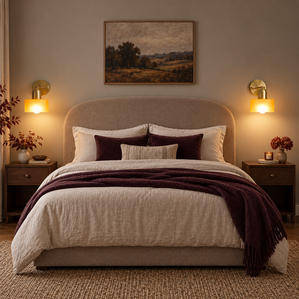 Glass drum wall light with round metal backplate