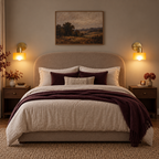 Glass drum wall light with round metal backplate