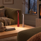 Tapered aluminium table lamp with angled spotlight head
