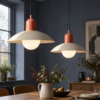 Curved metal pendant light, original gallery photograph 04