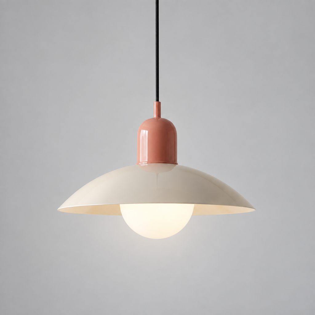 Curved metal pendant light, original gallery photograph 06