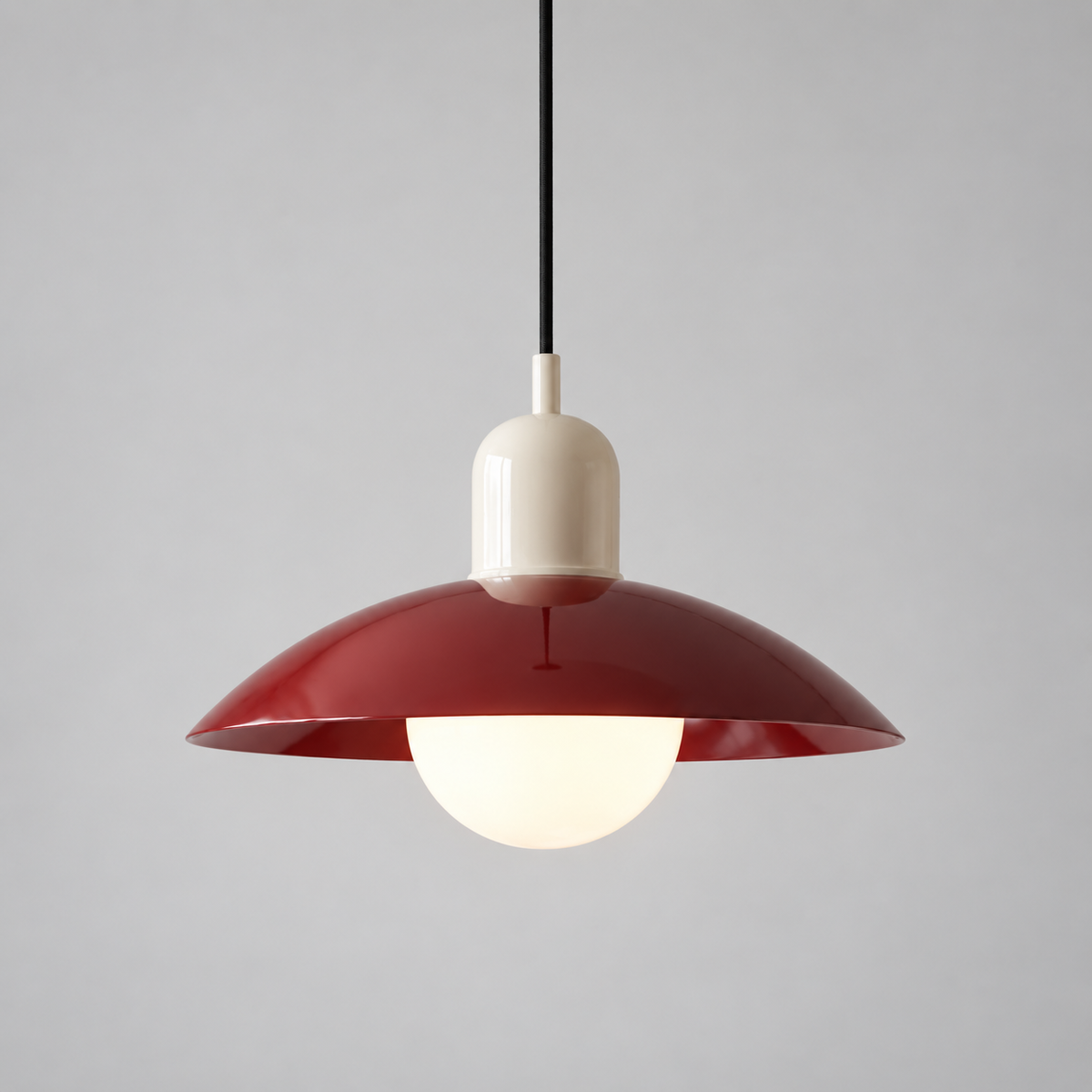 Curved metal pendant light, original gallery photograph 15