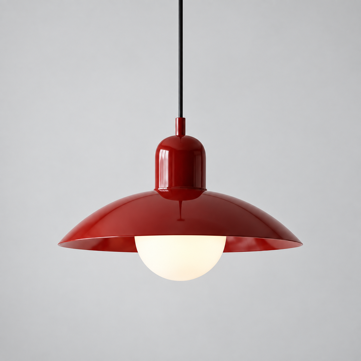 Curved metal pendant light, original gallery photograph 18