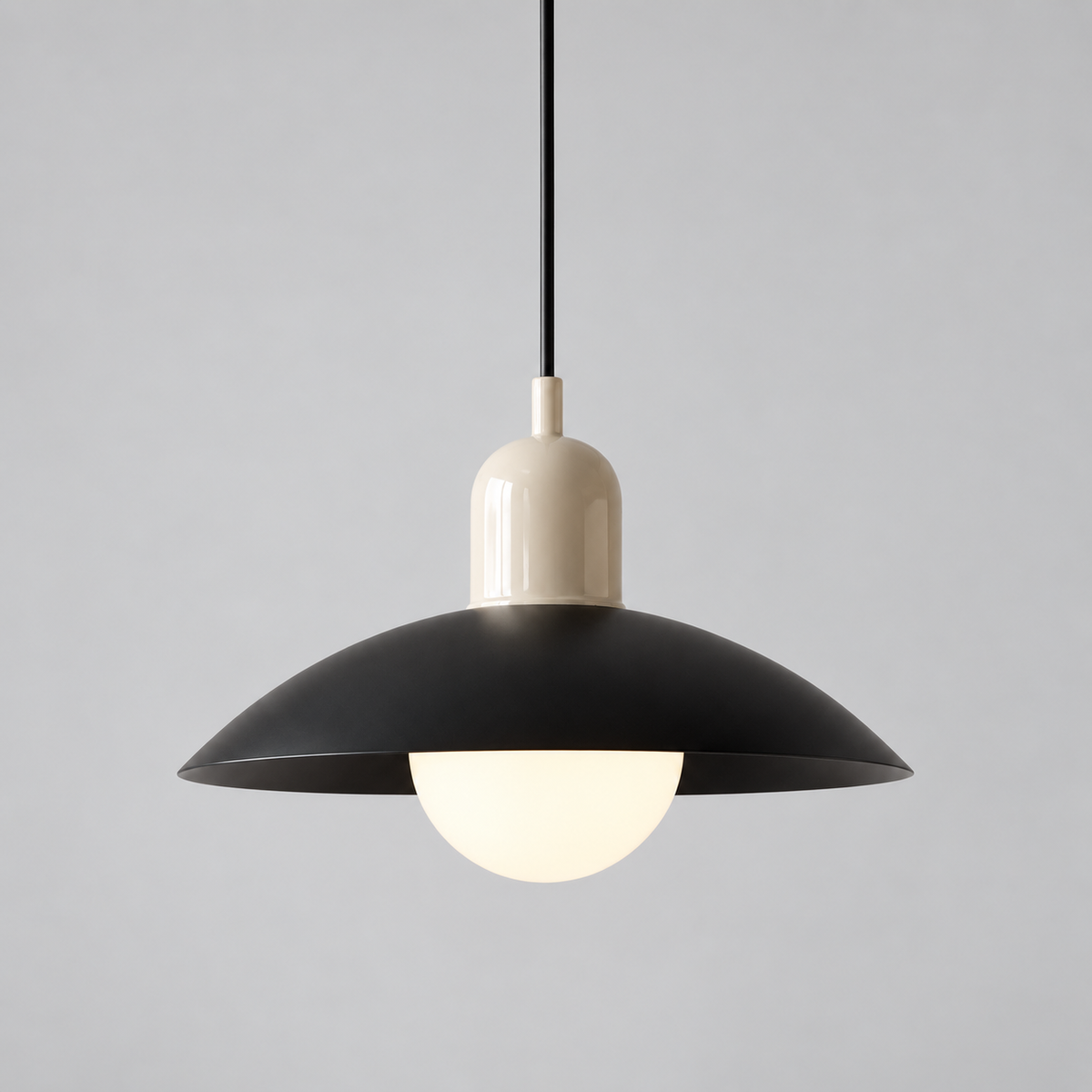 Curved metal pendant light, original gallery photograph 20