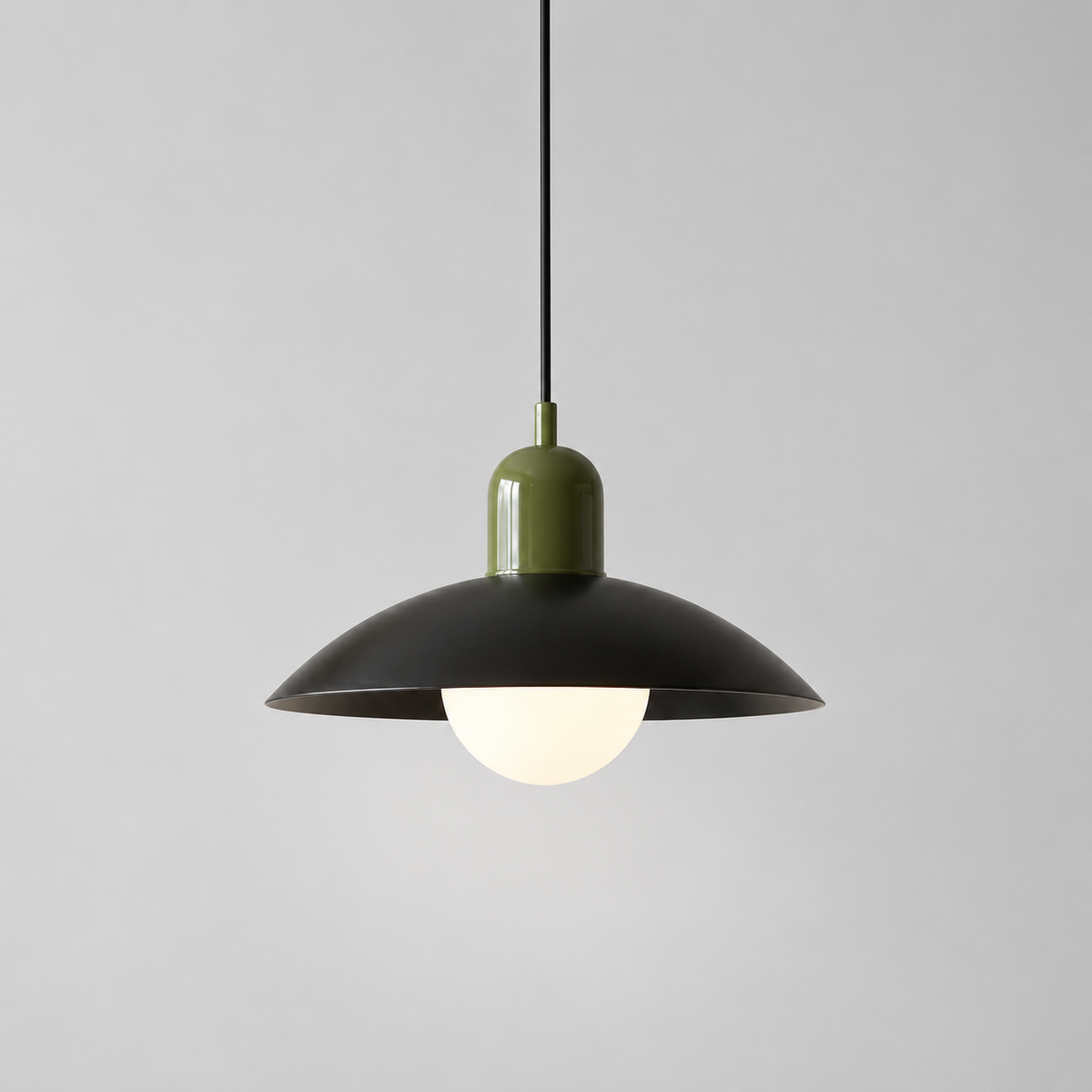 Curved metal pendant light, original gallery photograph 22