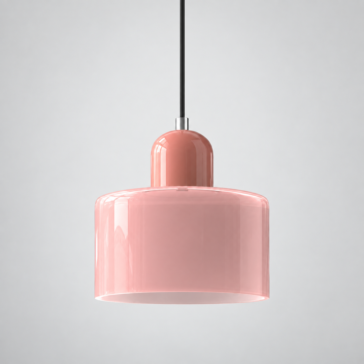 Pink glass pendant with Pink upper body