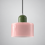 Pink glass pendant with Green upper body