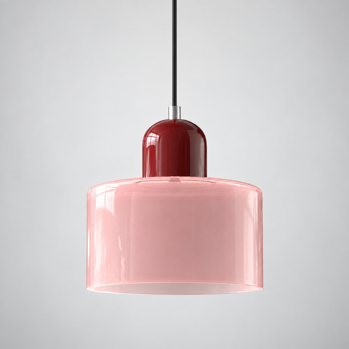 Pink glass pendant with Red upper body