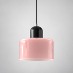 Pink glass pendant with Black upper body