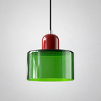 Green glass pendant with Red upper body
