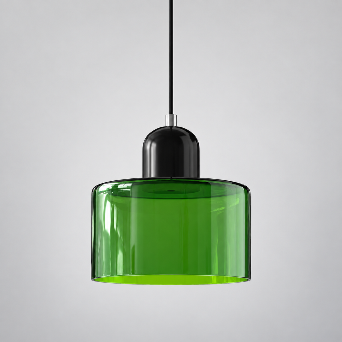 Green glass pendant with Black upper body