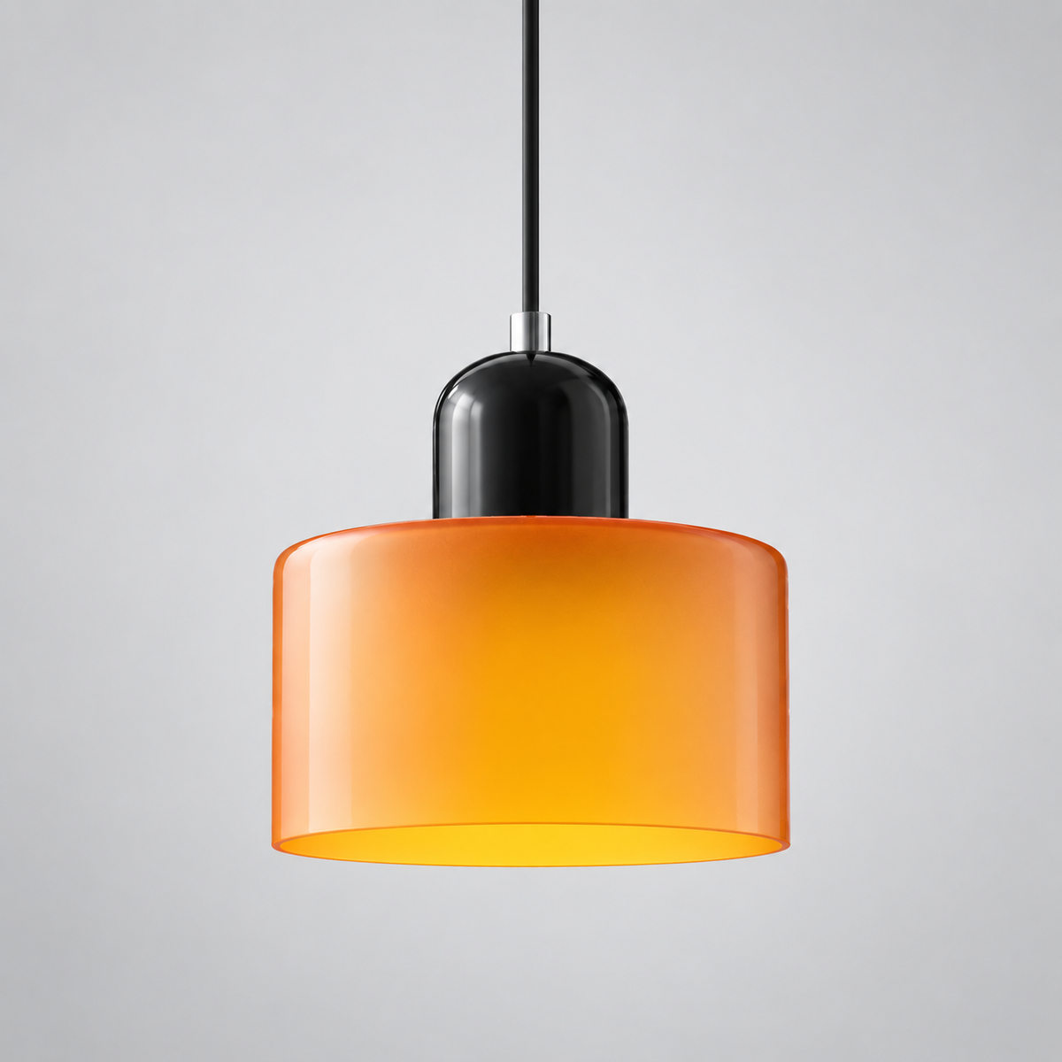 Orange glass pendant with Black upper body