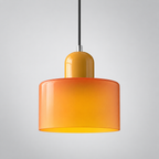 Orange glass pendant with Yellow upper body