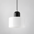 White glass pendant with Black upper body