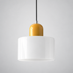 White glass pendant with Yellow upper body