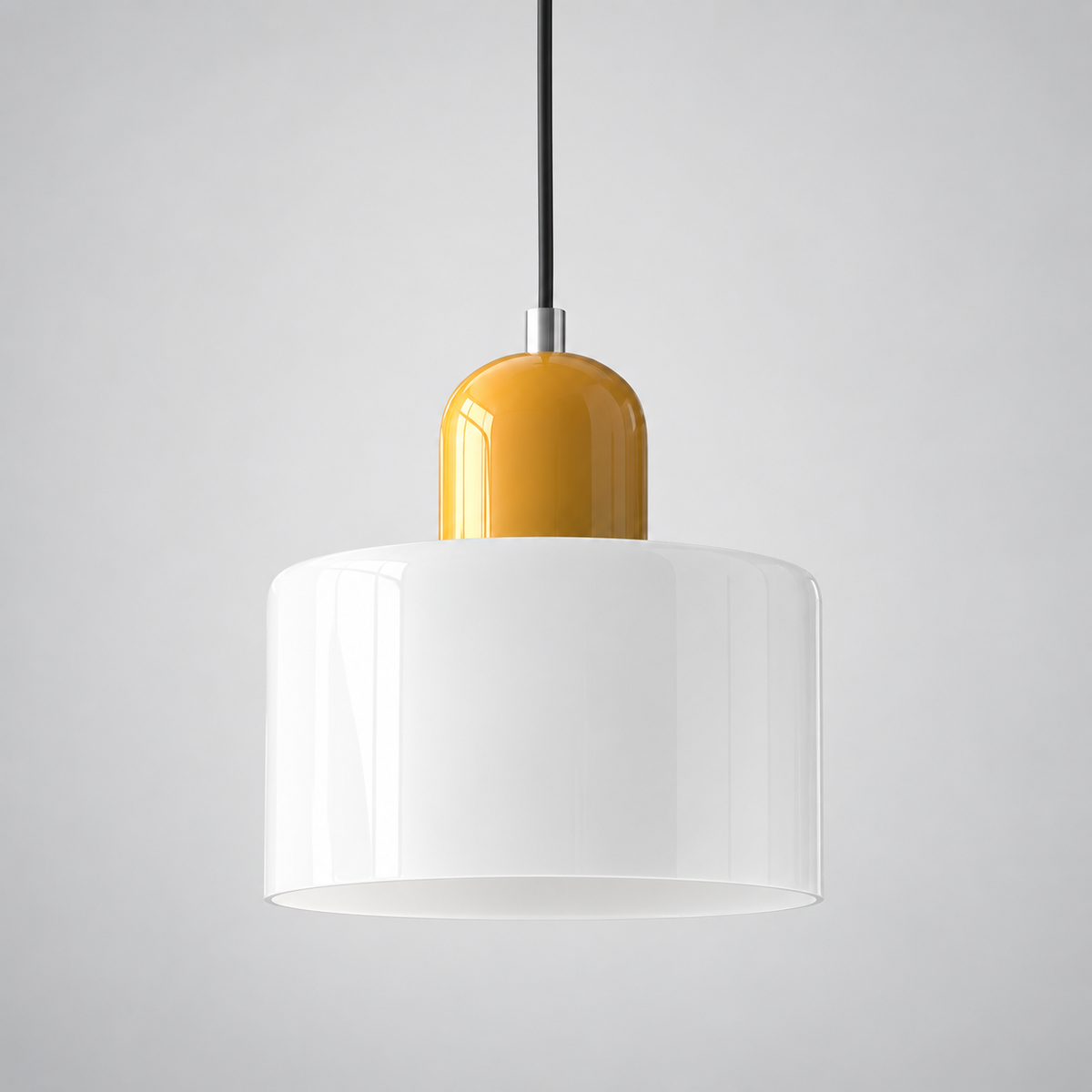 White glass pendant with Yellow upper body