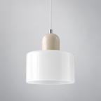 White glass pendant with Beige upper body