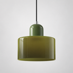 Frosted Green glass pendant with Green upper body