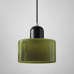 Frosted Green glass pendant with Black upper body