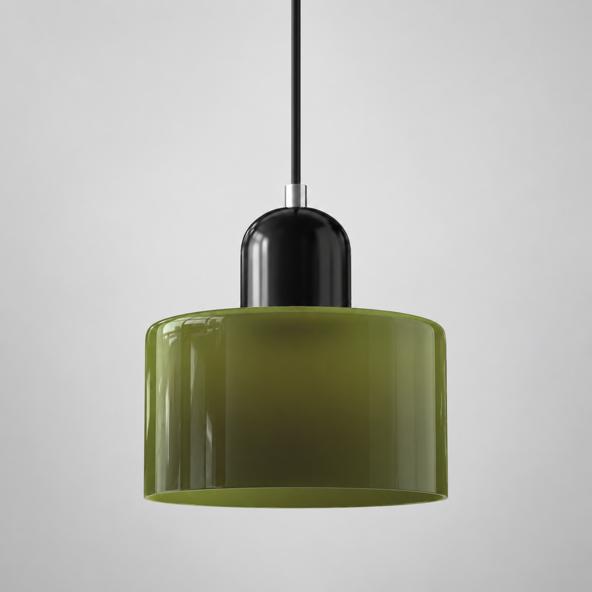 Frosted Green glass pendant with Black upper body