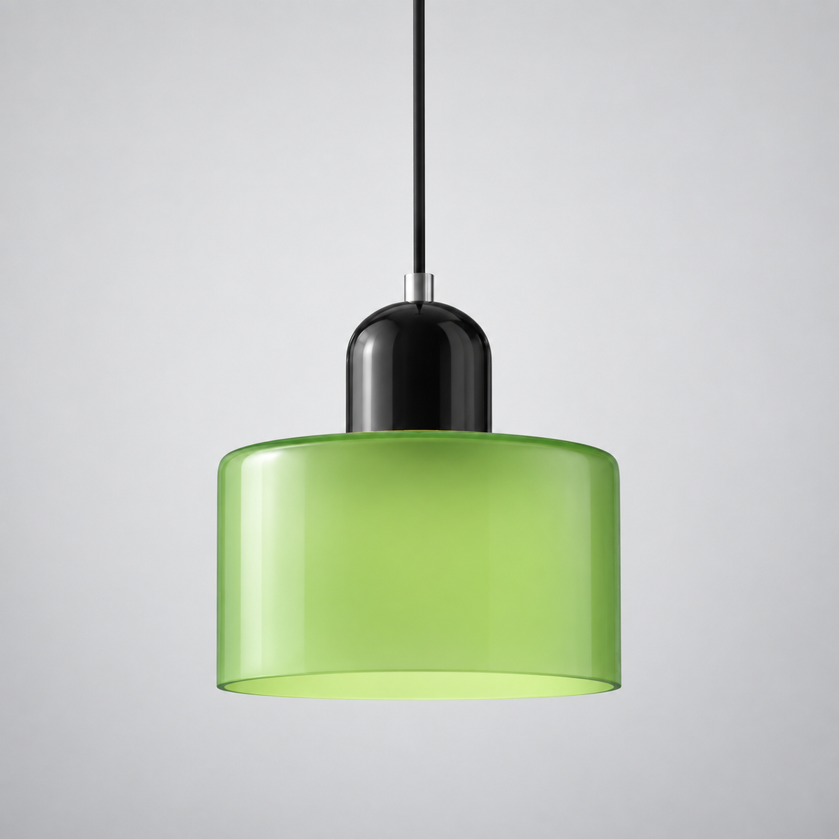 Light Green glass pendant with Black upper body