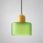 Light Green glass pendant with Yellow upper body