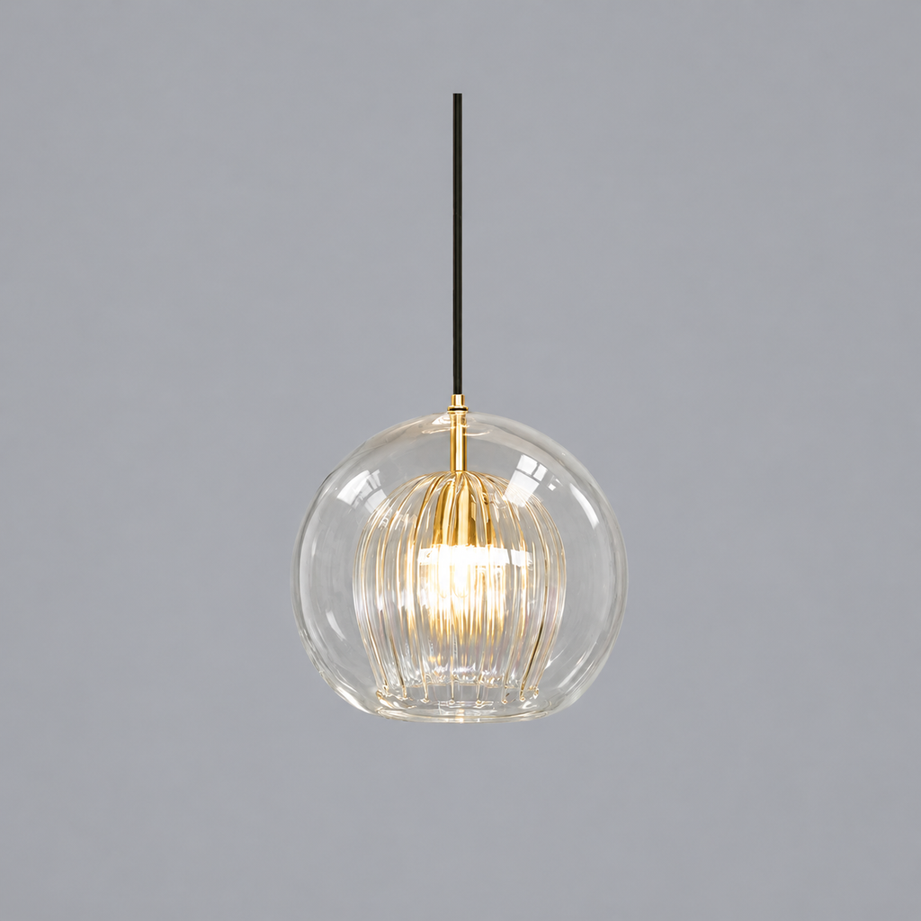 Clear double glass globe pendant photograph 05