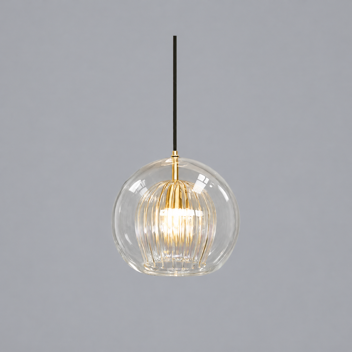 Clear double glass globe pendant photograph 05