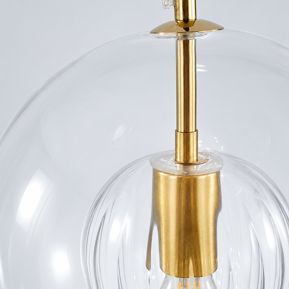Clear double glass globe pendant photograph 08