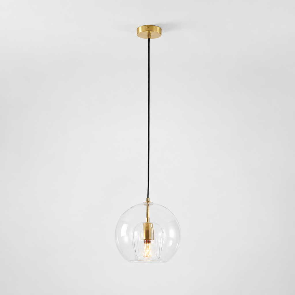 Clear double glass globe pendant photograph 10