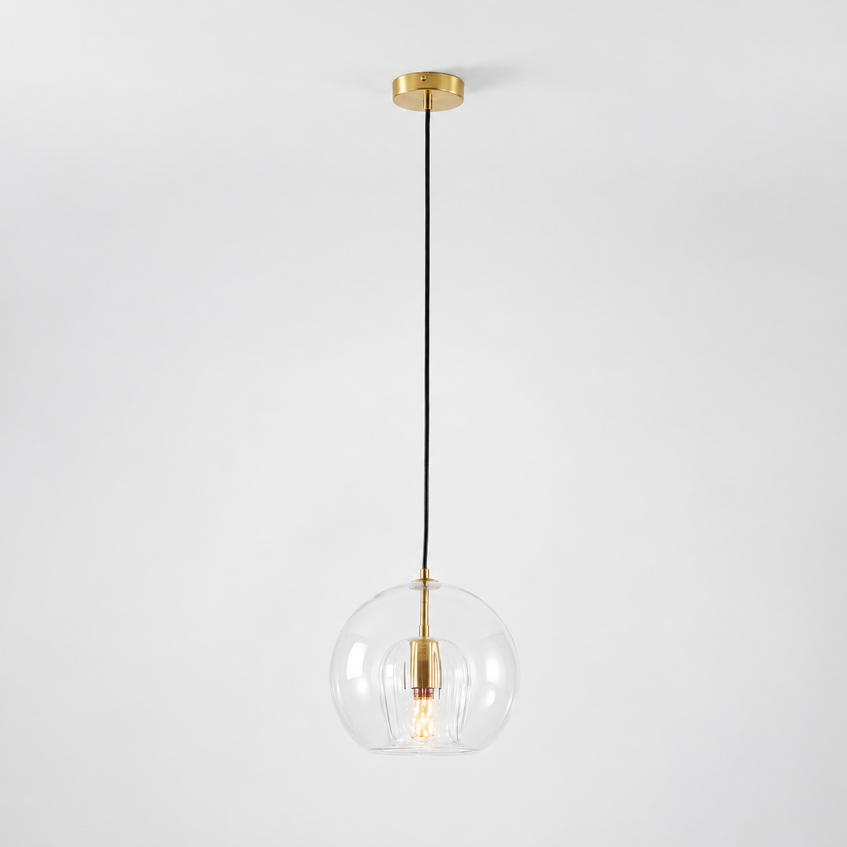 Clear double glass globe pendant photograph 10