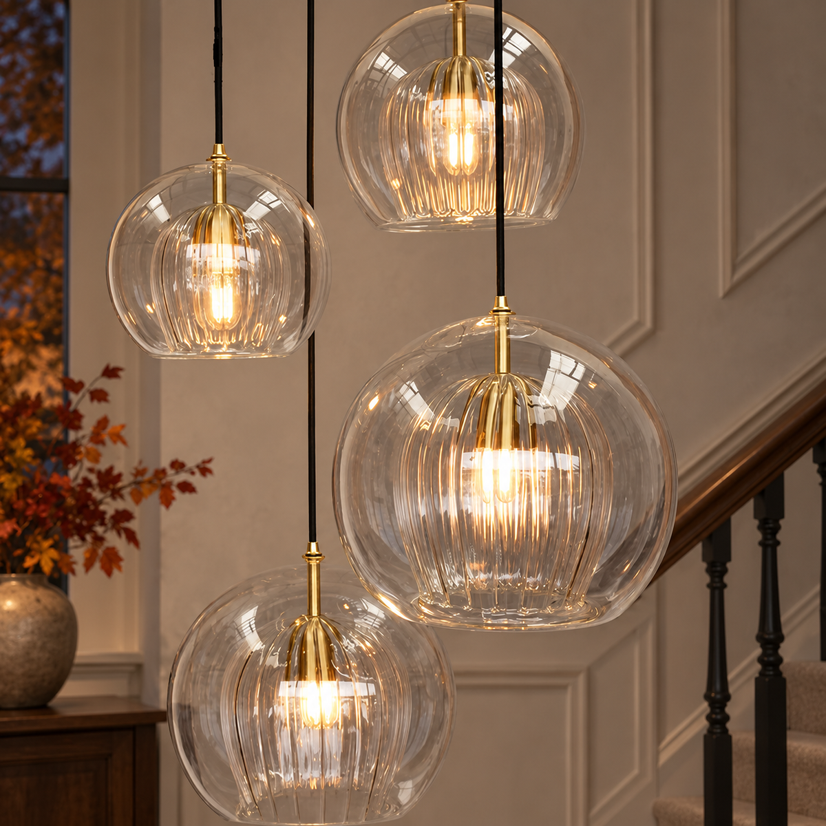 Clear double glass globe pendant photograph 11