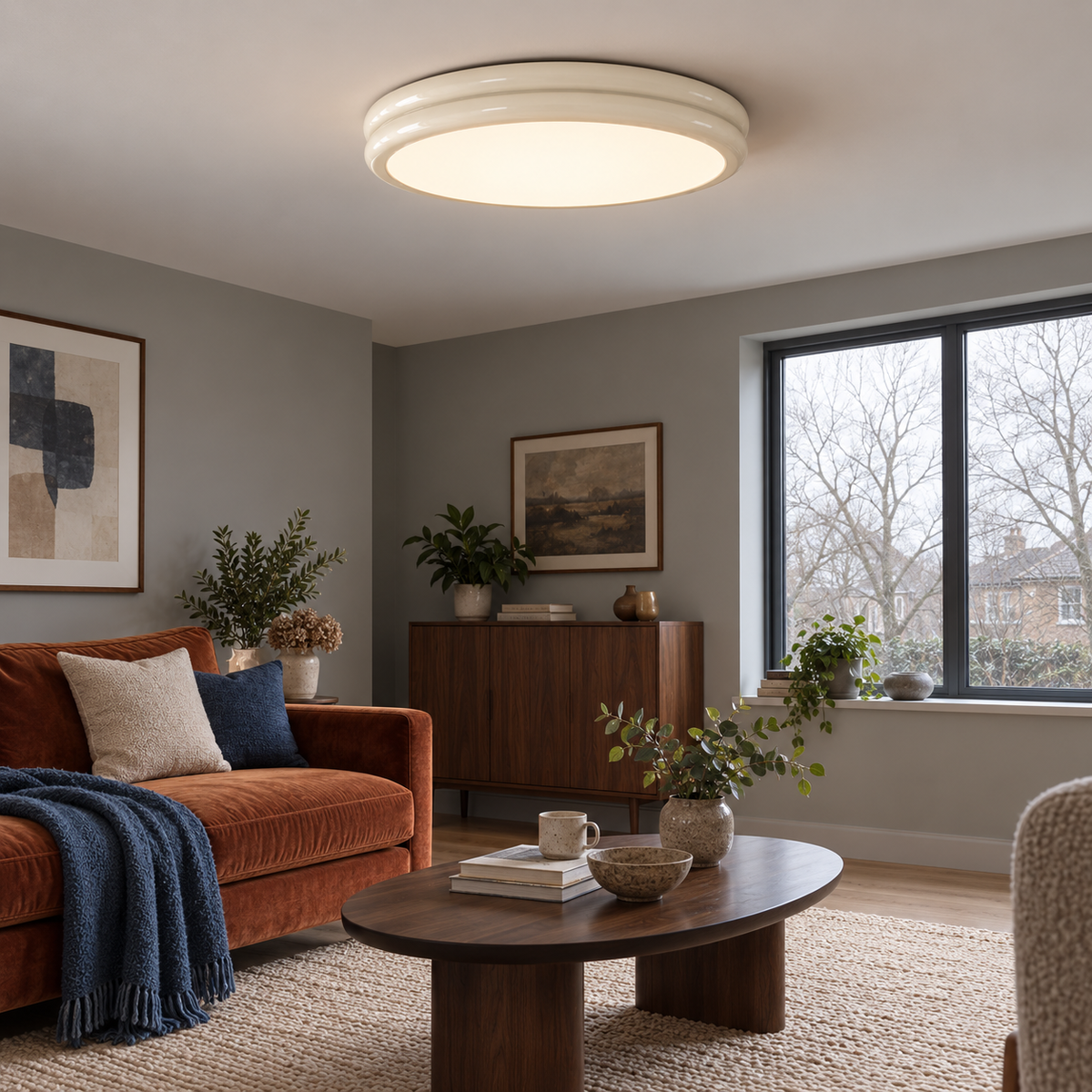 Double rim flush ceiling light, photo 06