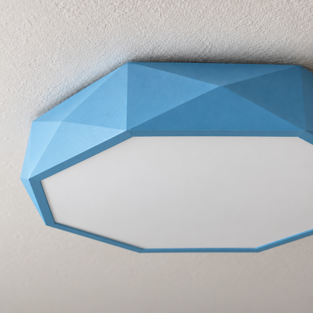 Blue faceted octagonal ceiling light, photo 06