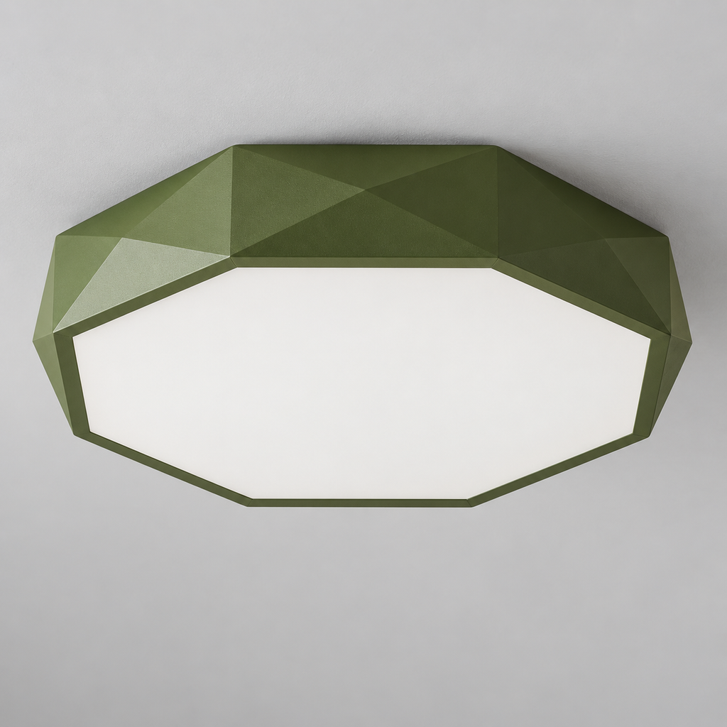 Green faceted octagonal ceiling light, photo 10