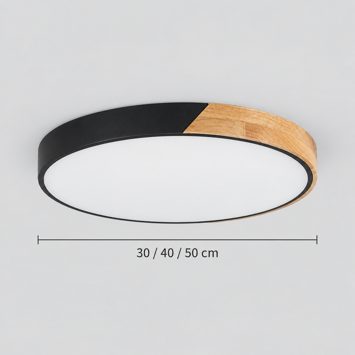 Split wood ceiling light diameters 30, 40 and 50 cm; reserved exclusively for dimensions metafield