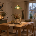 Flower glass pendant — Green — S
