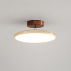 Beige ceiling light with tilting disc shade — photo 03