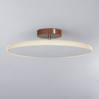 Beige ceiling light with tilting disc shade — photo 04