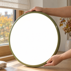 Green ceiling light with tilting disc shade — photo 07