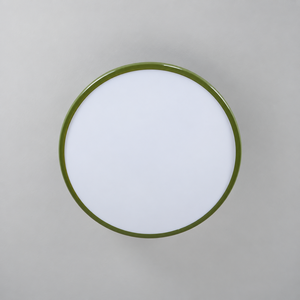 Green ceiling light with tilting disc shade — photo 18
