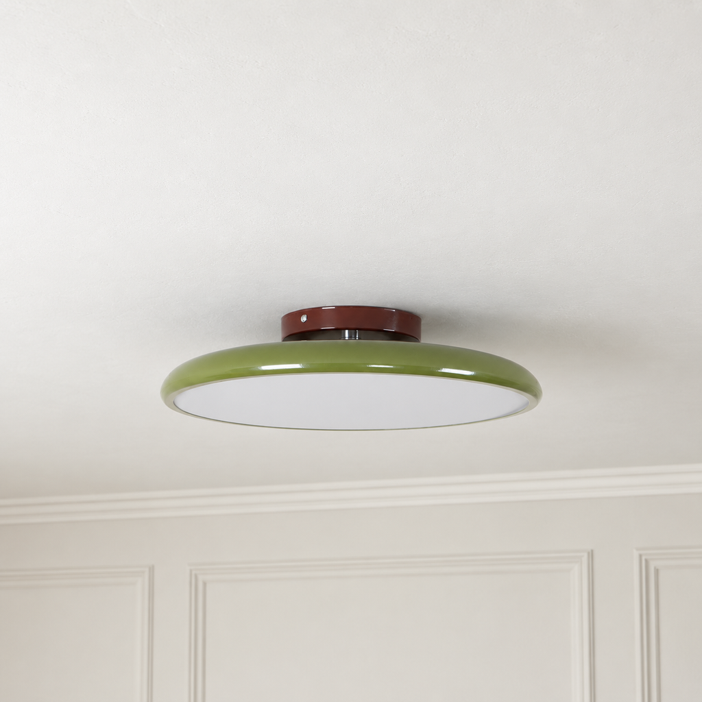 Green ceiling light with tilting disc shade — photo 21