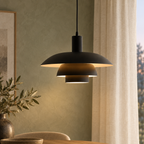 Layered metal pendant light – gallery photograph 01