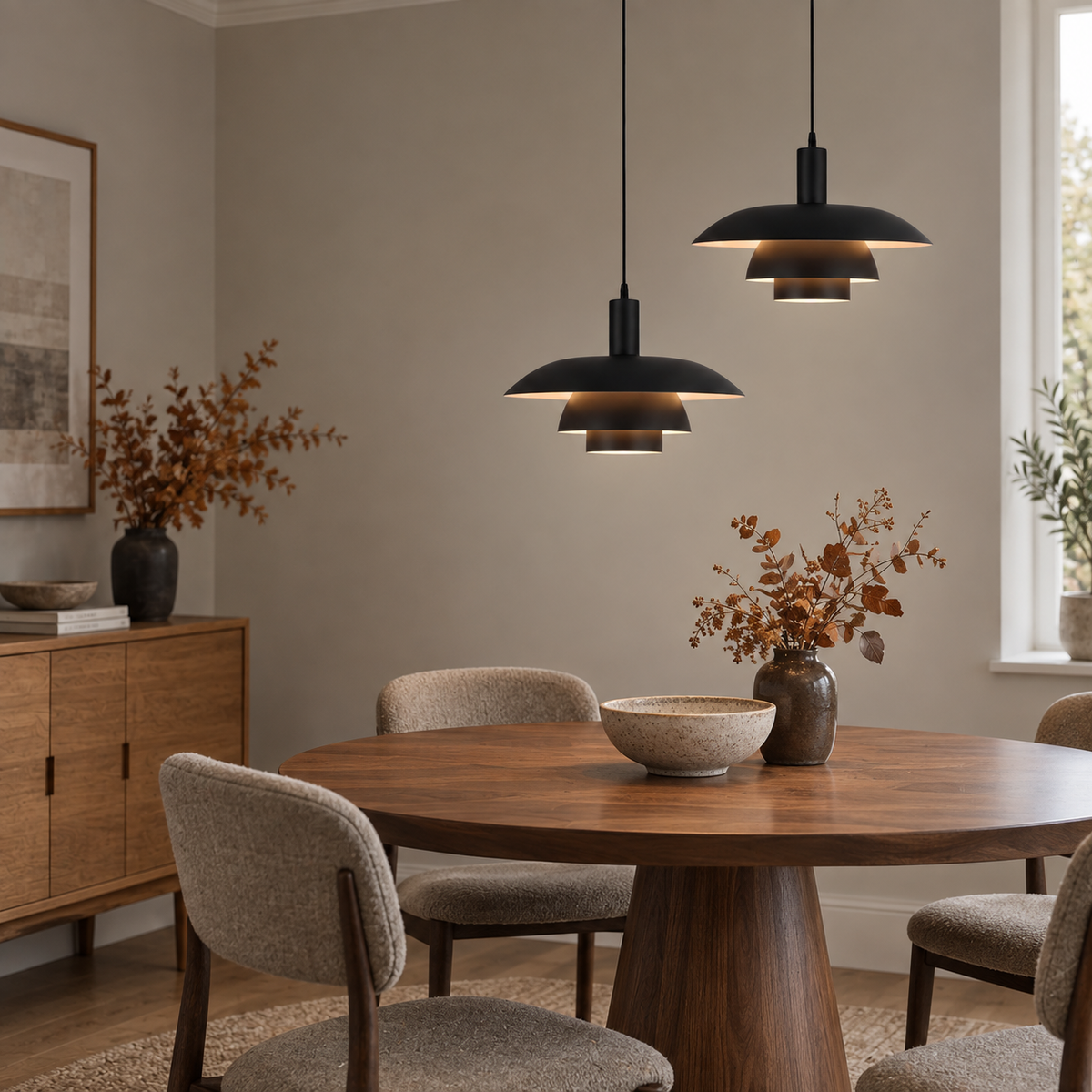 Layered metal pendant light – gallery photograph 02